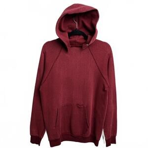 Vintage 1970s sun-faded red blank essential minimal hoodie S